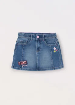 Blukids Gonna in denim di misto cotone bambina- Gonne
