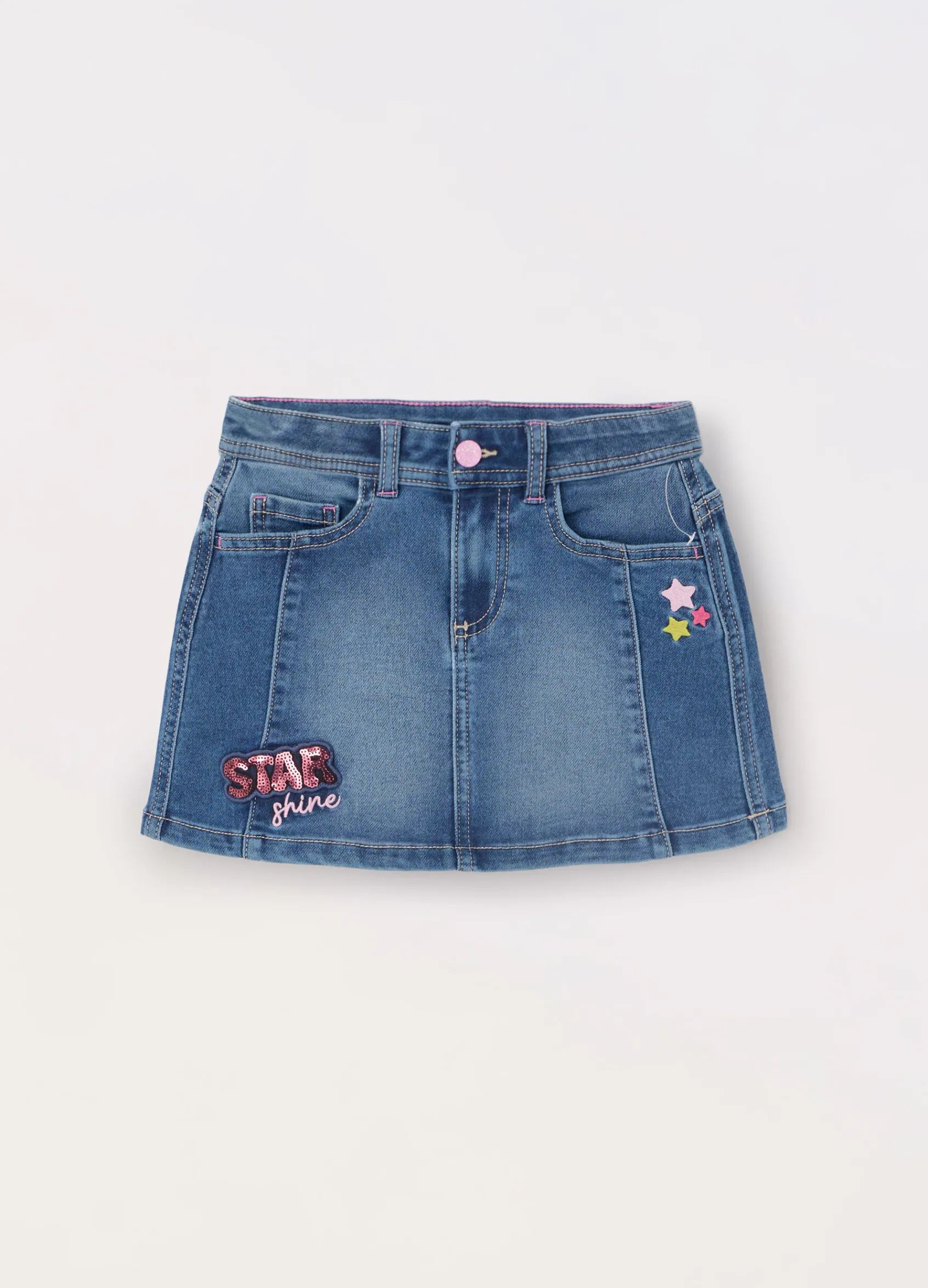 Blukids Gonna in denim di misto cotone bambina- Gonne