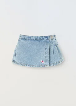 Blukids Gonna in denim di puro cotone neonata- Gonne