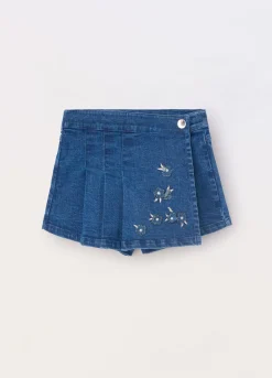 Blukids Gonna pantalone in denim di cotone stretch bambina- Gonne