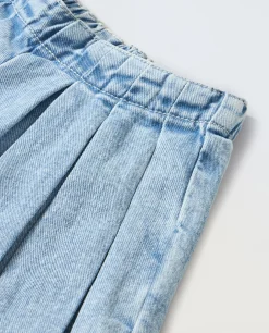Blukids Gonna pantalone in denim di puro cotone bambina- Pantaloni