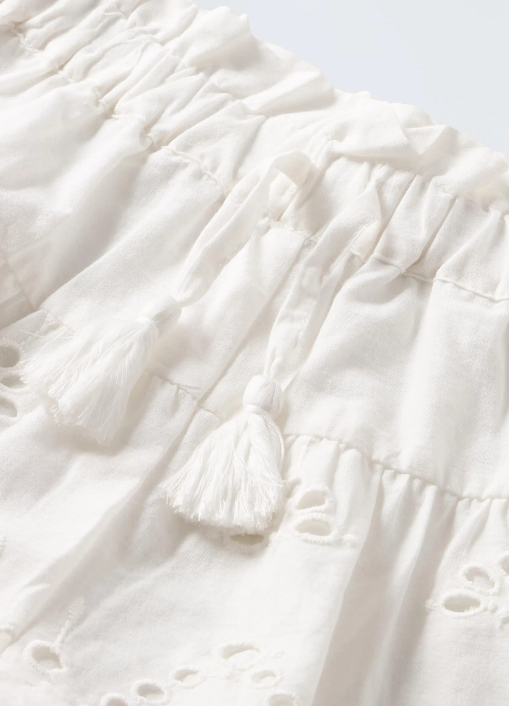 Blukids Gonna pantalone in puro cotone sangallo bambina- Gonne