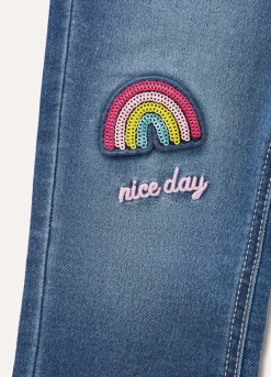 Blukids Jeans con ricami e applicazioni bambina- Jeans