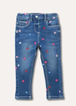 Blukids Jeans con ricami neonata- Jeans