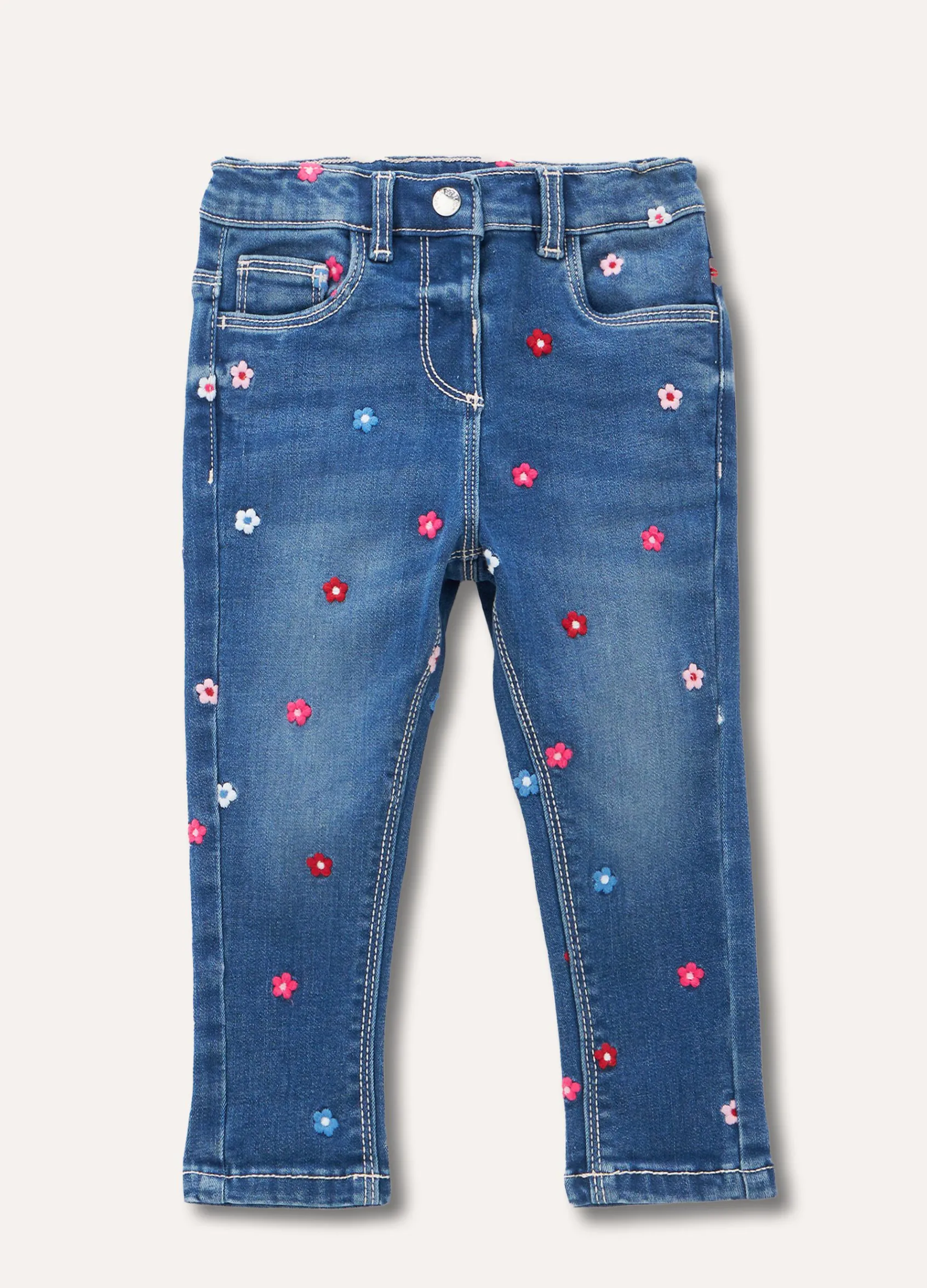Blukids Jeans con ricami neonata- Jeans
