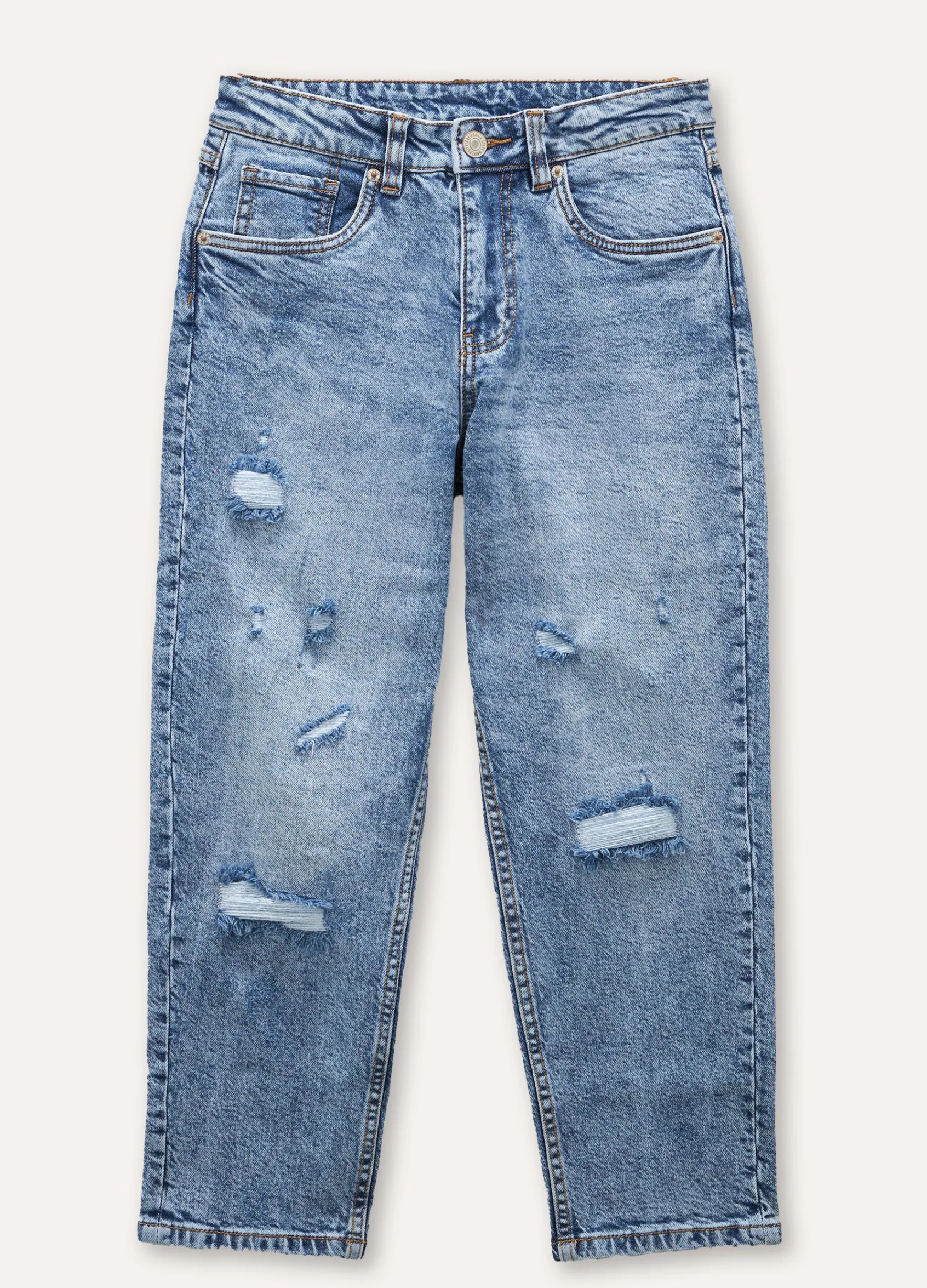 Blukids Jeans ripped in cotone stretch ragazzo- Jeans