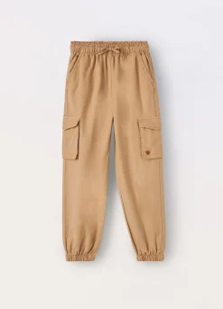 Blukids Jogger cargo in twill di misto cotone bambina- Pantaloni