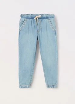 Blukids Jogger in denim di misto cotone bambino-Bambino Pantaloni