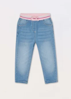 Blukids Jogger in denim misto cotone neonata- Pantaloni