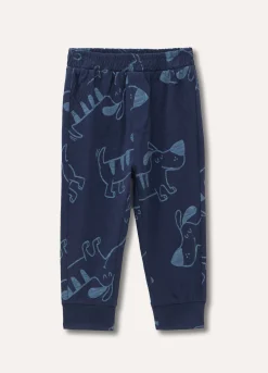 Blukids Jogger in puro cotone con stampa neonato- Pantaloni