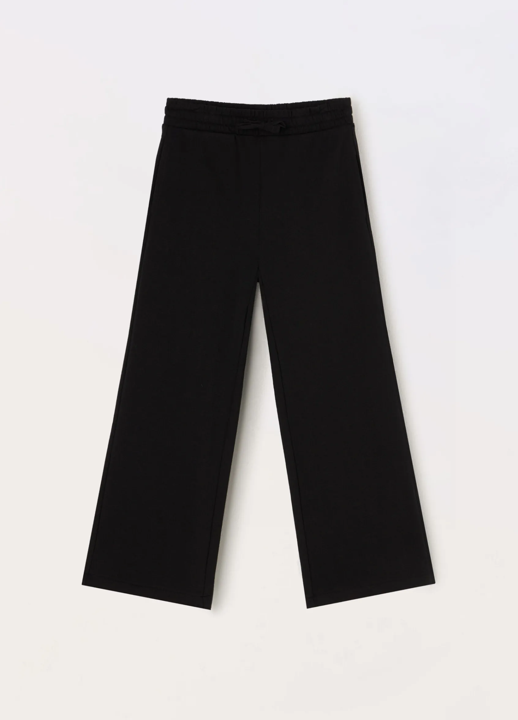 Blukids Jogger wide leg in french terry di puro cotone ragazza- Pantaloni