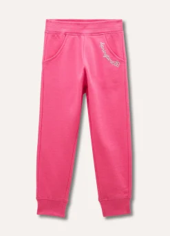 Blukids Joggers in felpa di puro con glitter cotone bambina- Pantaloni