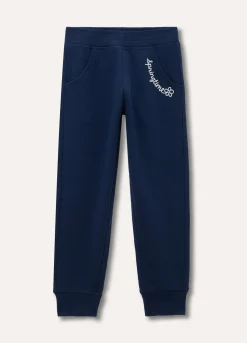 Blukids Joggers in felpa di puro con glitter cotone bambina- Pantaloni