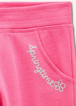 Blukids Joggers in felpa di puro con glitter cotone bambina- Pantaloni
