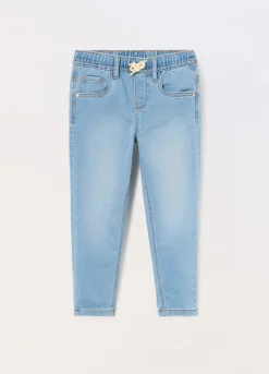 Blukids Joggers in french terry denim bambino-Bambino Pantaloni