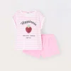 Blukids Jogging set corto in cotone stretch con paillettes bambina- Set E Coordinati
