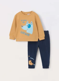 Blukids Jogging set in french terry di puro cotone neonato- Completini