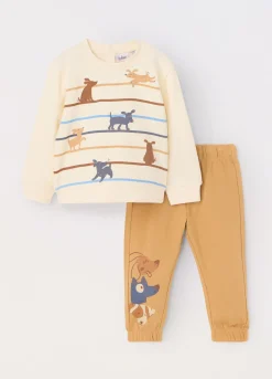 Blukids Jogging set in french terry di puro cotone neonato- Completini