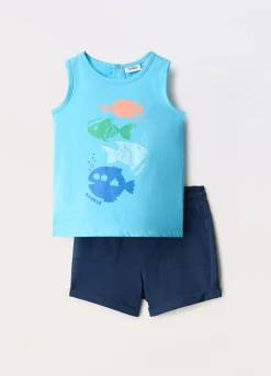 Blukids Jogging set in jersey di puro cotone neonato- Completini