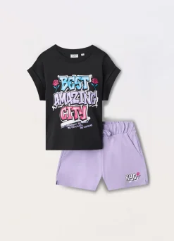 Blukids Jogging set in jersey di puro cotone ragazza- Set E Coordinati