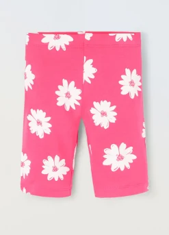 Blukids Leggings capri in cotone stretch con stampa bambina- Leggings