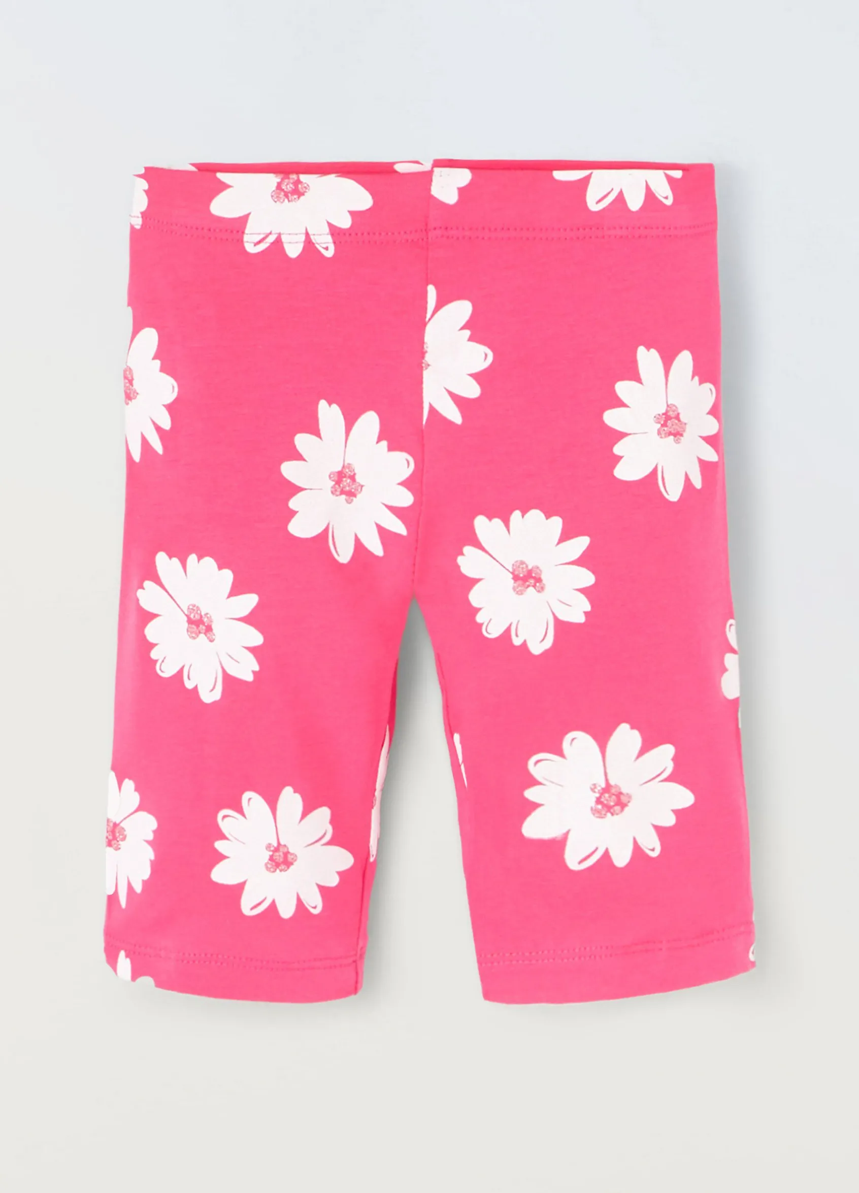 Blukids Leggings capri in cotone stretch con stampa bambina- Leggings