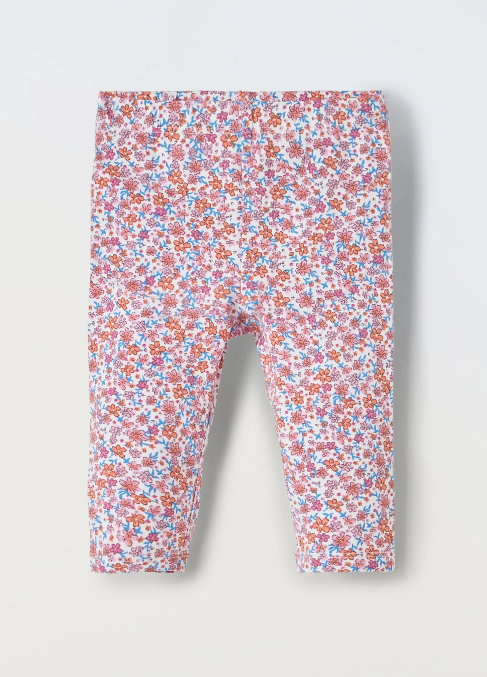 Blukids Leggings capri in cotone stretch neonata- Pantaloni