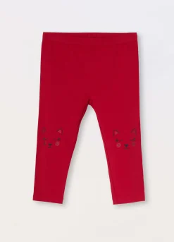 Blukids Leggings con glitter in cotone stretch neonata- Pantaloni