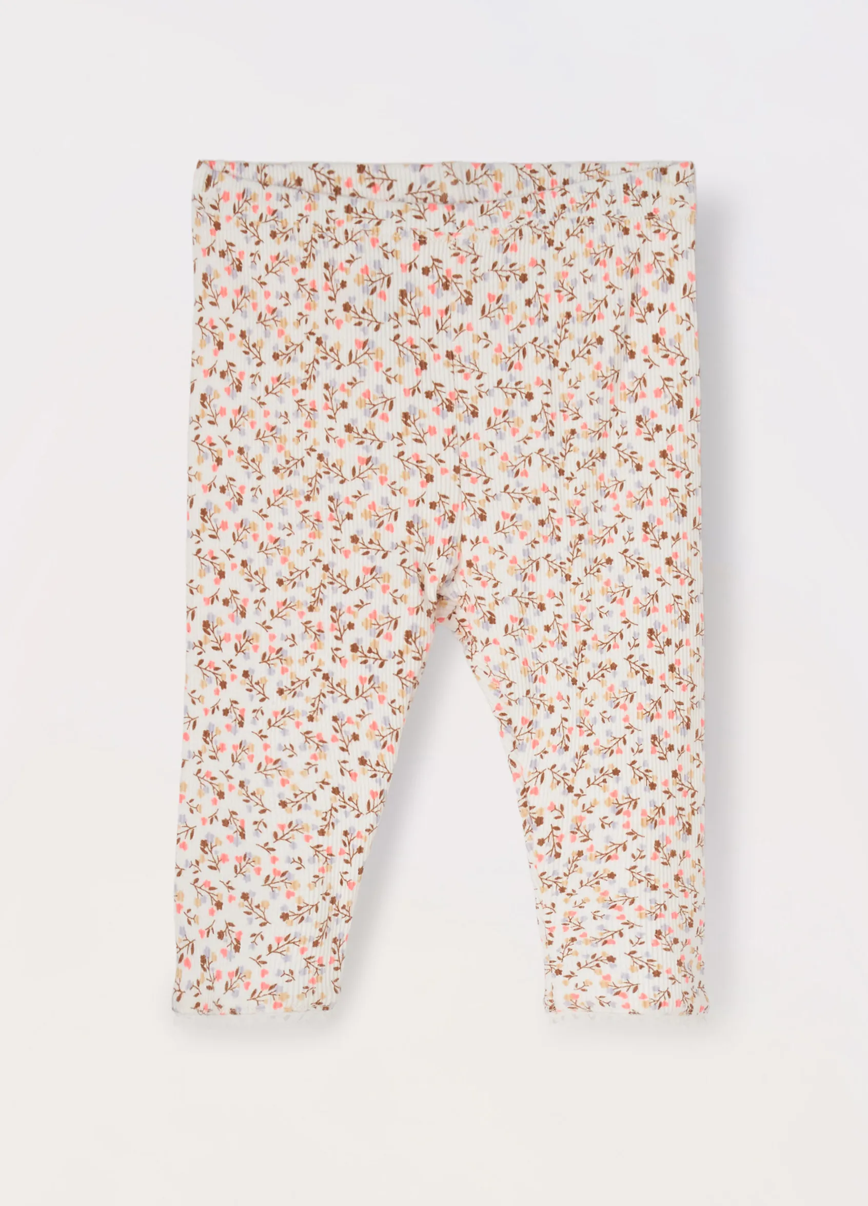 Blukids Leggings in costina di cotone stretch neonata- Pantaloni