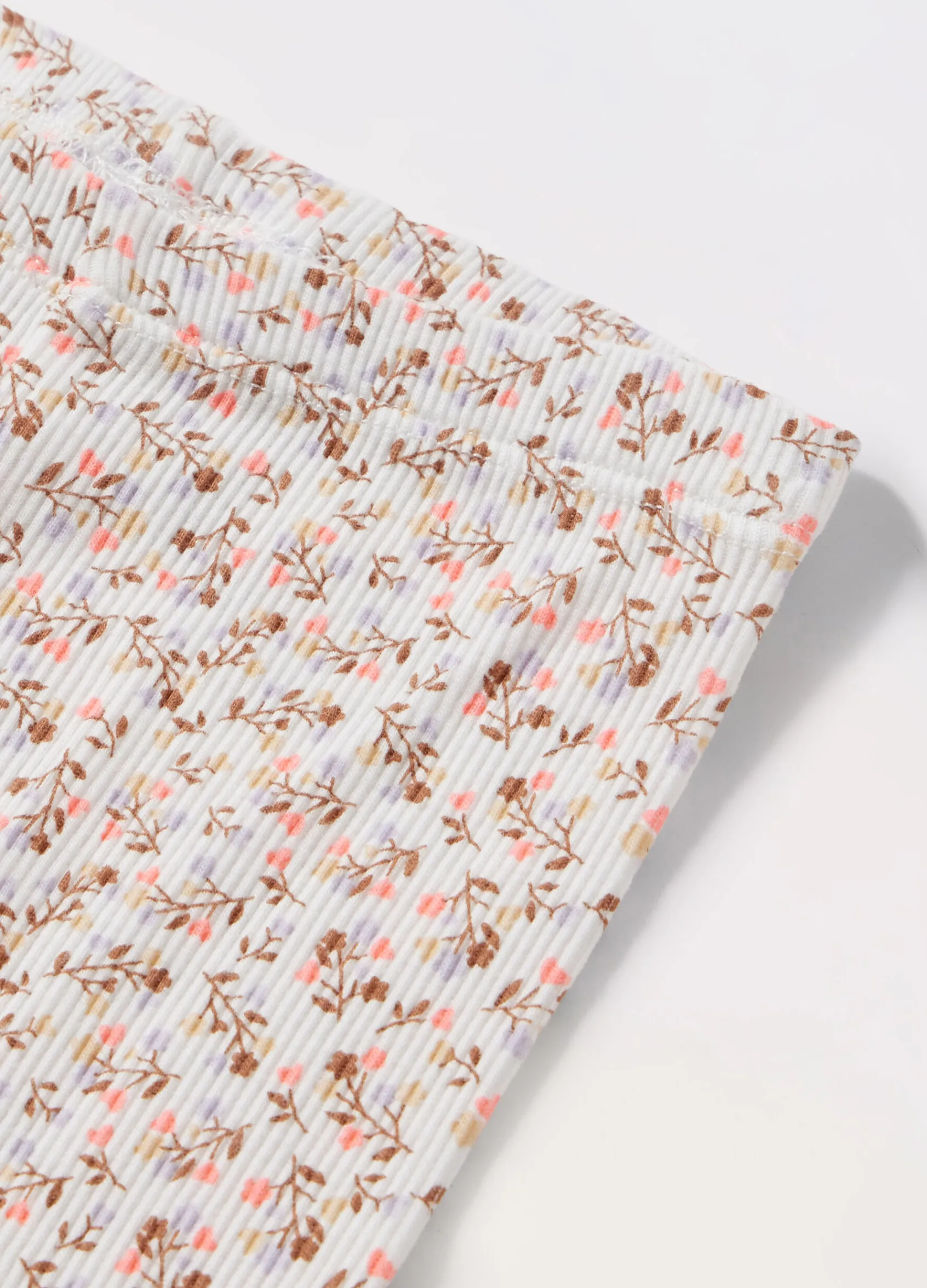 Blukids Leggings in costina di cotone stretch neonata- Pantaloni