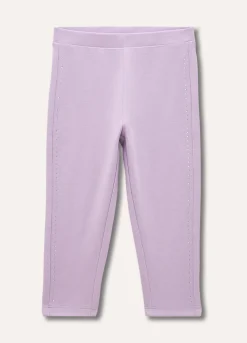Blukids Leggings in cotone stretch con strass neonata- Pantaloni