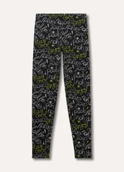 Blukids Leggings in cotone stretch stampato ragazza- Pantaloni