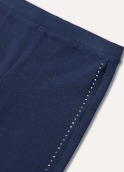 Blukids Leggings in cotone stretch con strass neonata- Pantaloni