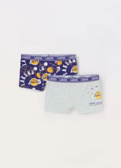 Blukids Pack 2 boxer NBA in cotone stretch ragazzo- Intimo