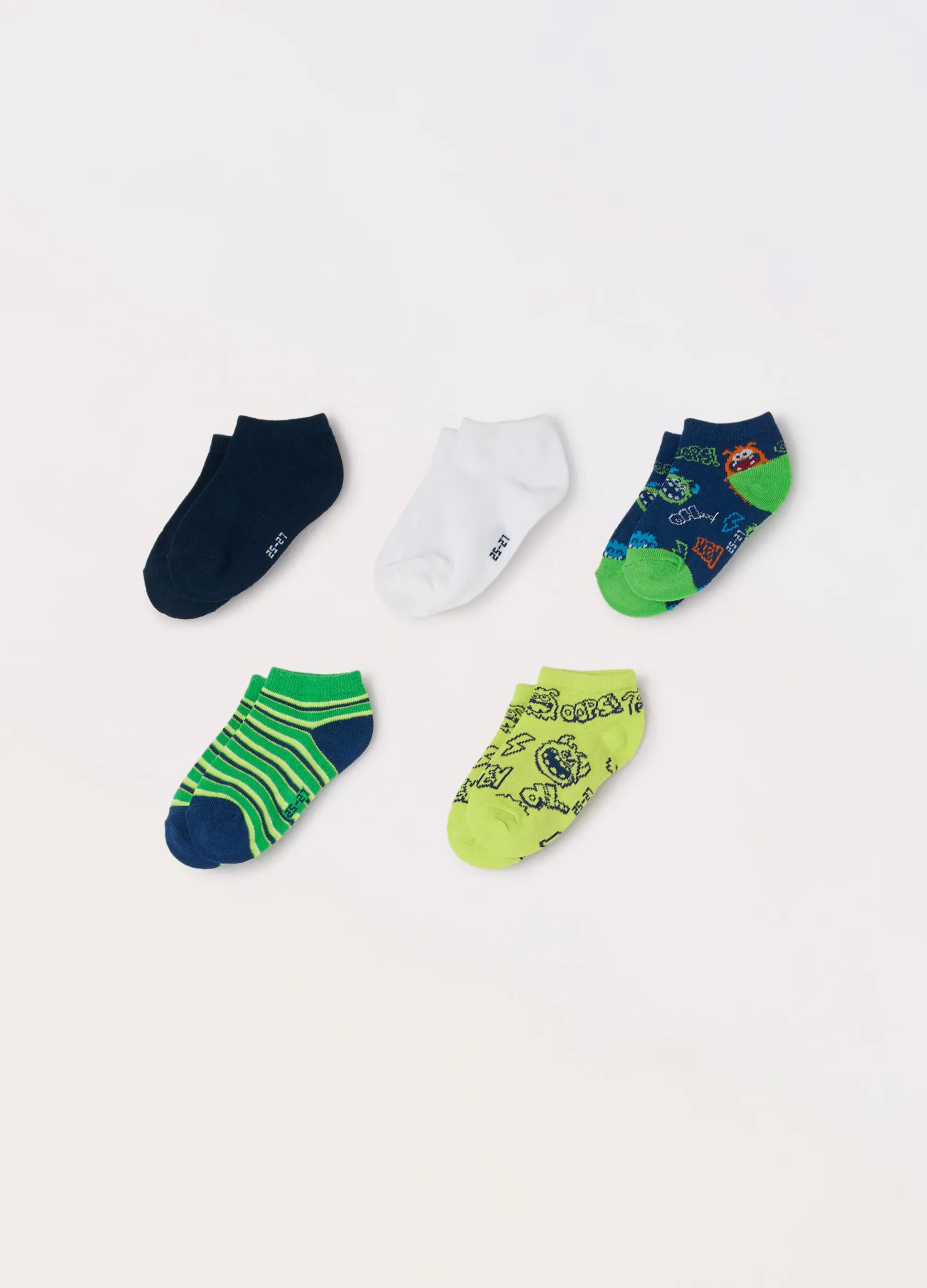 Blukids Pack 5 calzini corti misto cotone-Bambino Multipack | Intimo