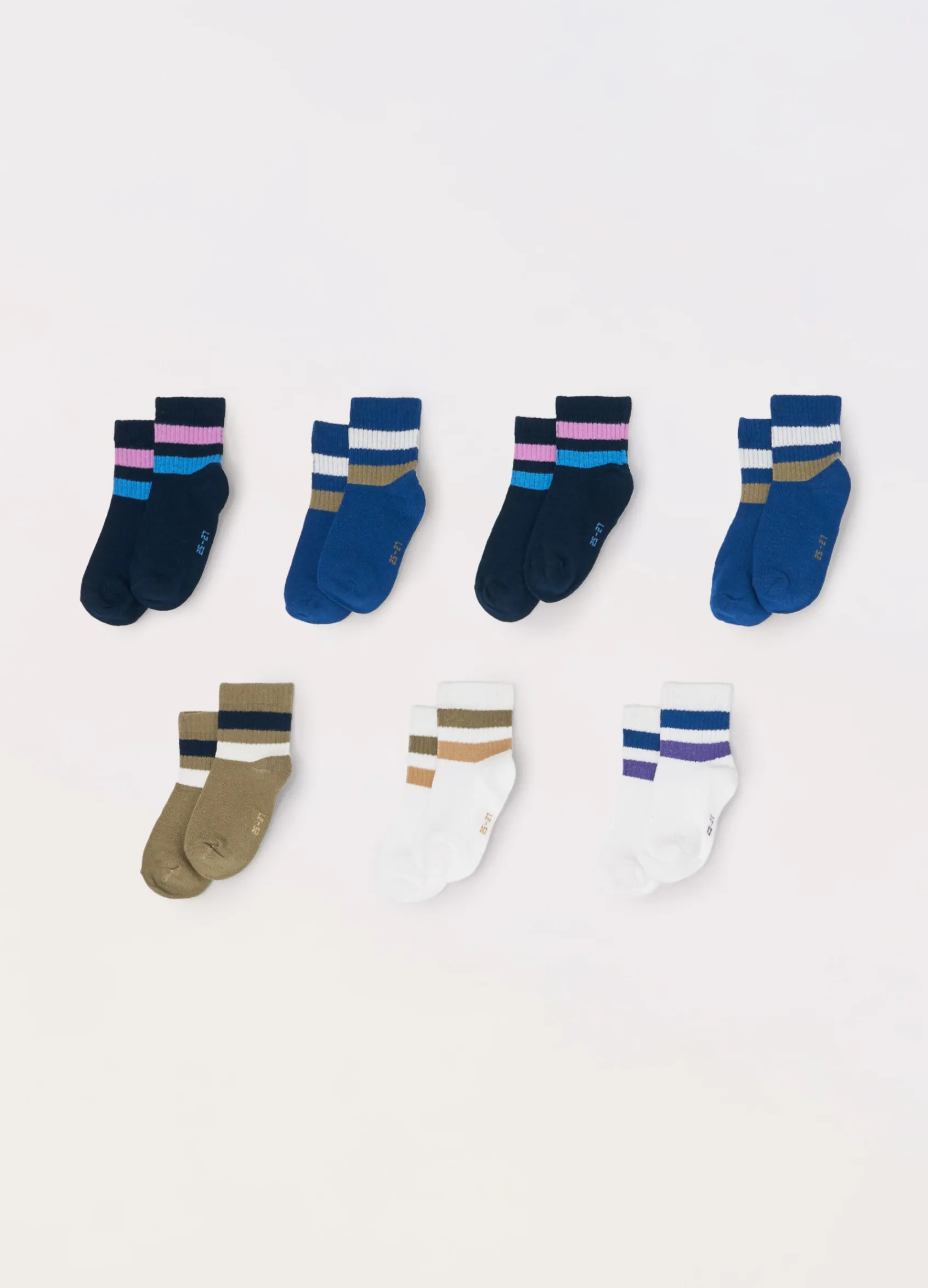 Blukids Pack 7 calzini corti misto cotone-Bambino Multipack | Intimo