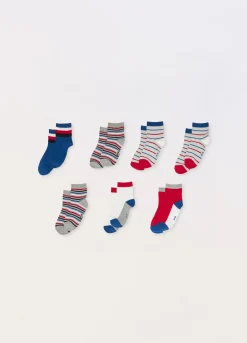 Blukids Pack 7 calzini corti misto cotone-Bambino Multipack | Intimo