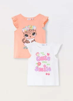 Blukids Pack 2 canotte con rouches bambina- T-shirt | Multipack