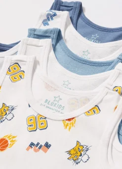 Blukids Pack 5 canotte in puro cotone bambino-Bambino Intimo | Multipack