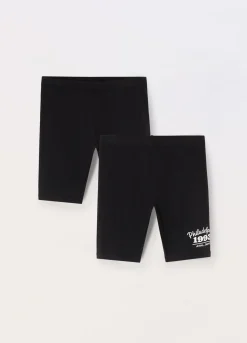 Blukids Pack 2 leggings ciclista in jersey di cotone stretch ragazza- Pantaloni | Multipack