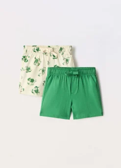 Blukids Pack 2 shorts in jersey di puro cotone neonato- Pantaloni