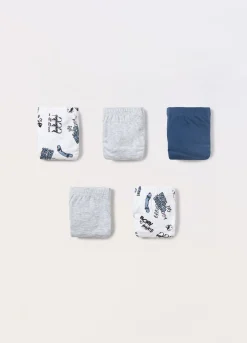 Blukids Pack 5 slip in jersey di puro cotone ragazzo- Intimo