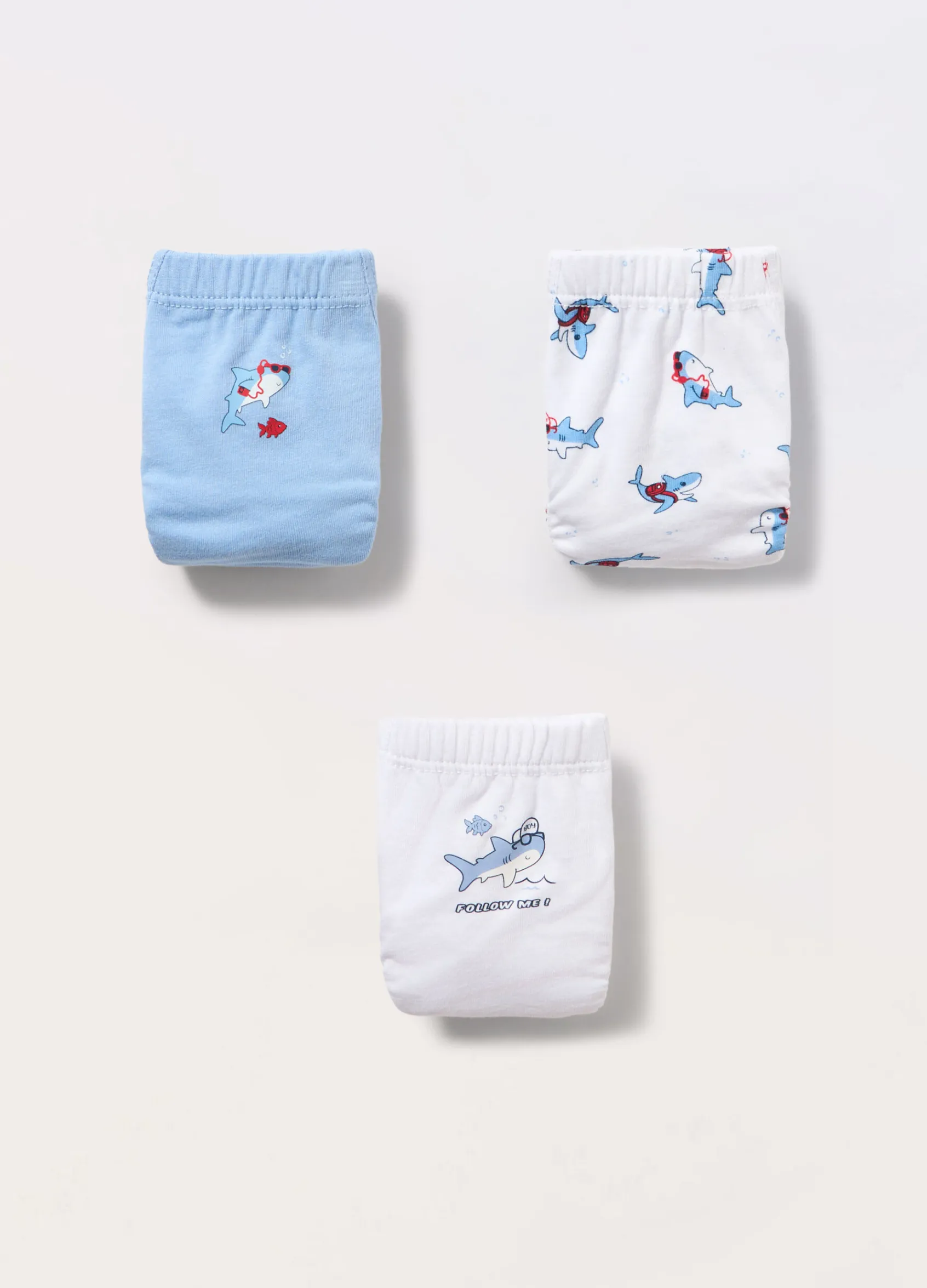 Blukids Pack 3 slip in jersey di puro cotone neonato- Intimo