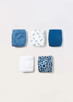 Blukids Pack 5 slip in jersey di puro cotone bambino-Bambino Intimo