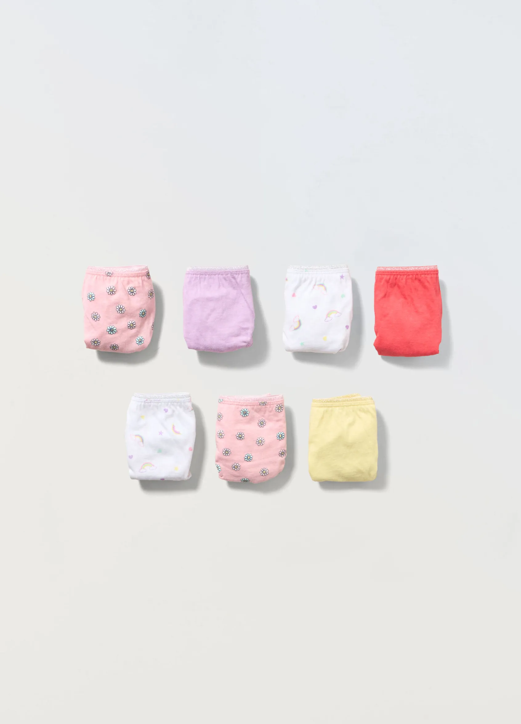 Blukids Pack 7 slip in jersey di puro cotone bambina- Multipack | Intimo