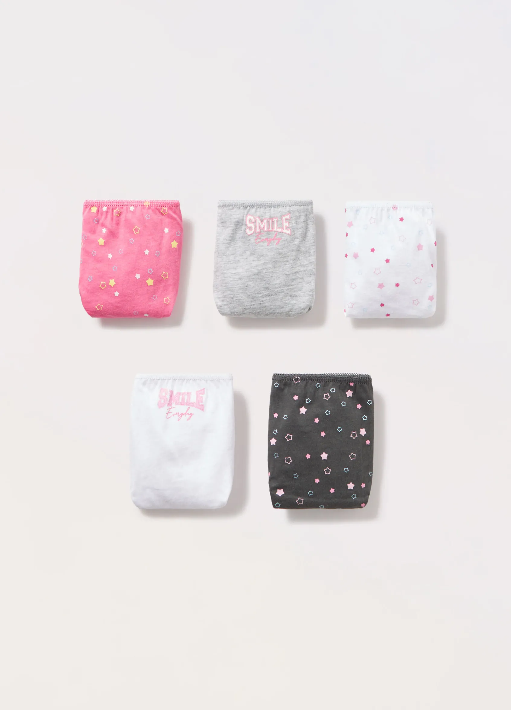 Blukids Pack 5 slip in jersey di puro cotone ragazza- Multipack | Intimo