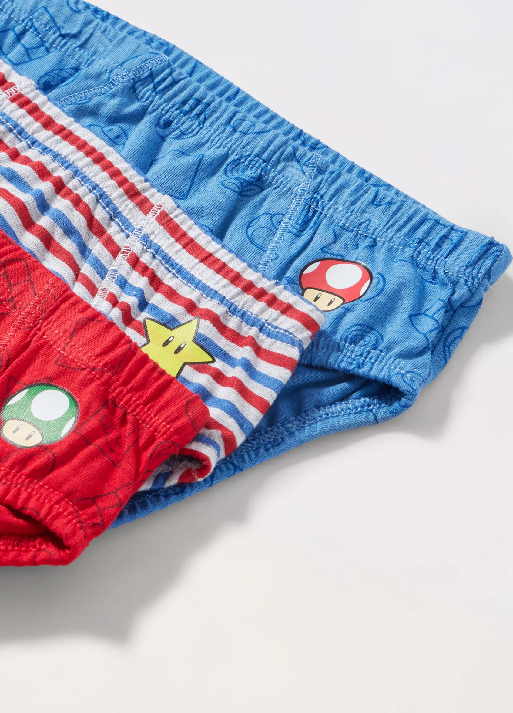 Blukids Pack 3 slip in puro cotone bambino Super Mario-Bambino Multipack | Intimo