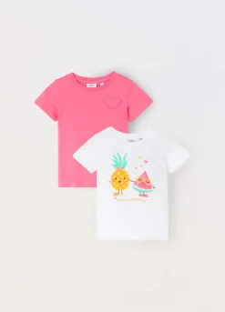Blukids Pack 2 t-shirt in jersey di puro cotone neonata- T-shirt