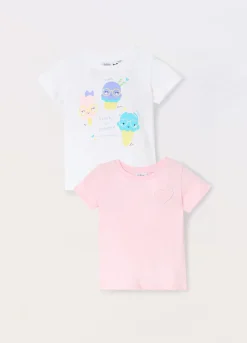 Blukids Pack 2 t-shirt in jersey di puro cotone neonata- T-shirt
