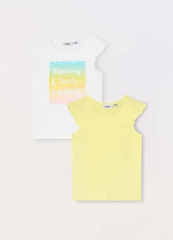 Blukids Pack 2 t-shirt in jersey di puro cotone neonata- T-shirt